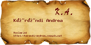 Kárándi Andrea névjegykártya