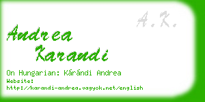 andrea karandi business card